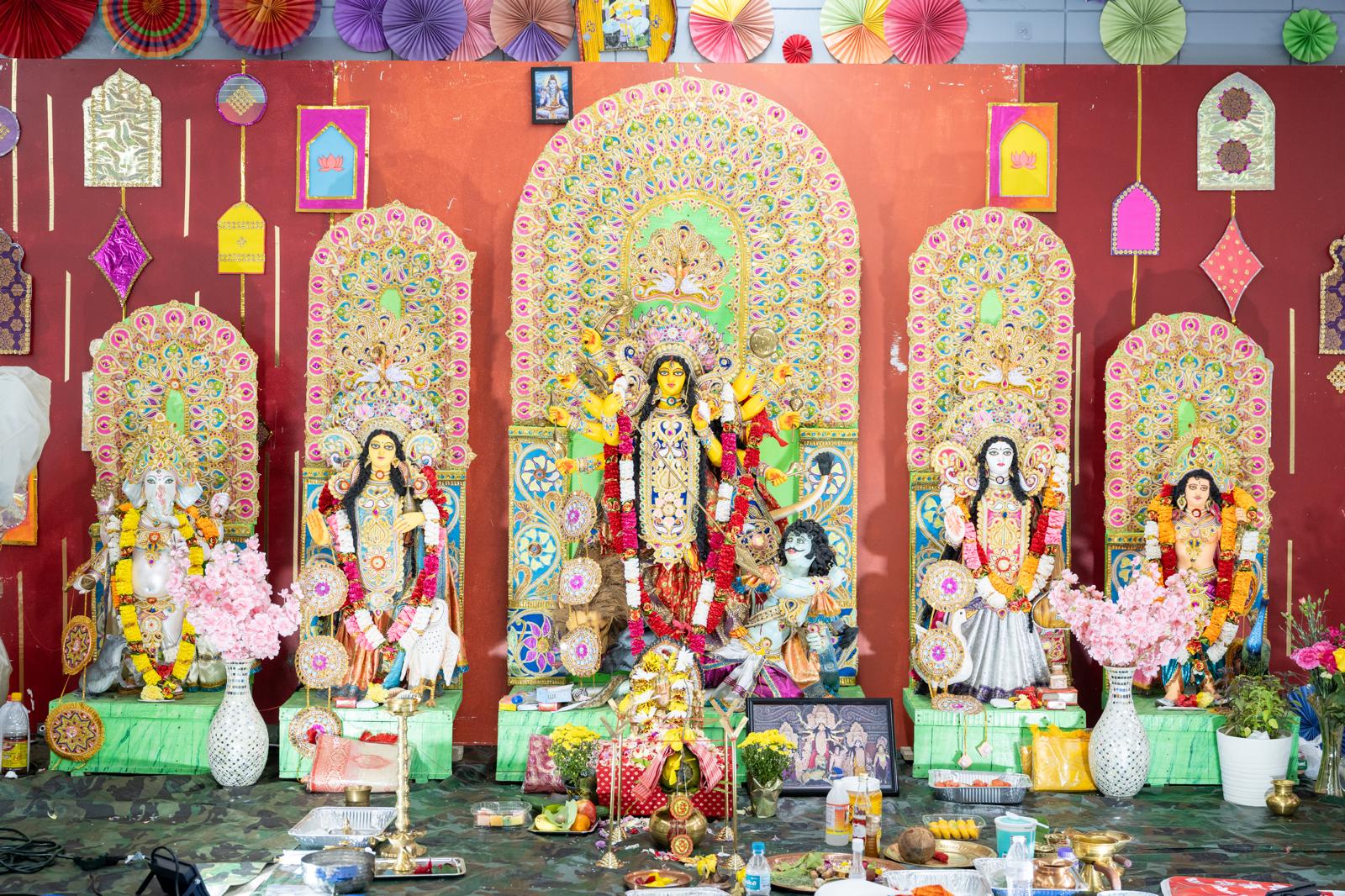 Ahoban Durga Puja idol and pandal